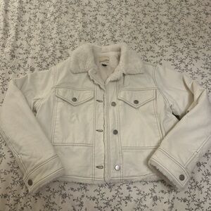 White Sherpa-Lined Jacket